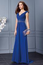 Alyce Paris - 29753 Beaded Ruched V-neck Jersey A-line Dress