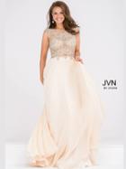 Jovani - Beaded Embellishments Illusion Jewel A-line Dress Jvn47902