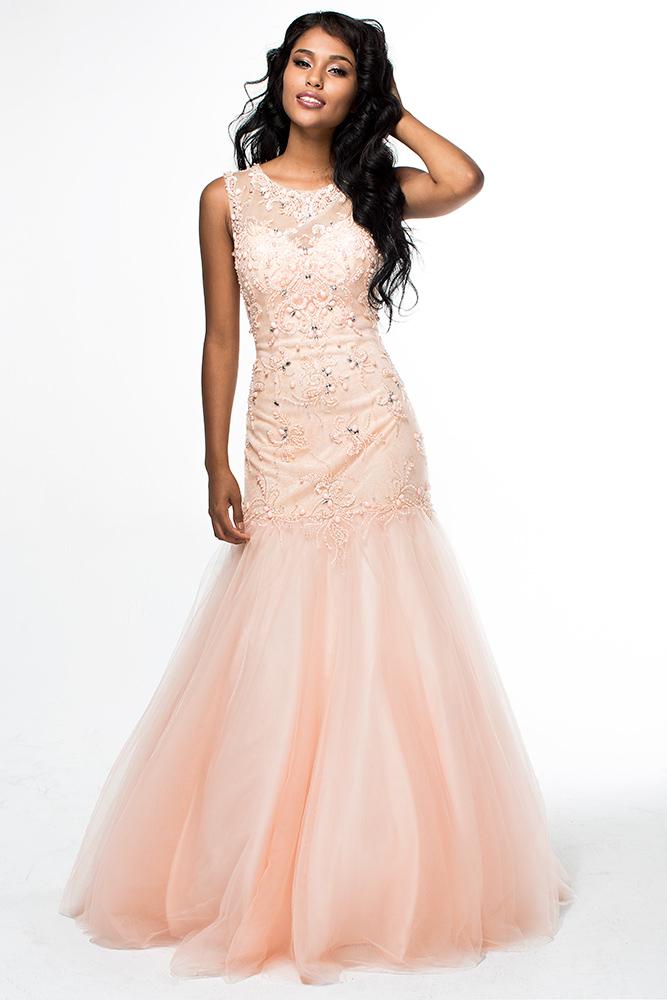 Brit Cameron - 16353 Beaded Sleeveless Mermaid Dress