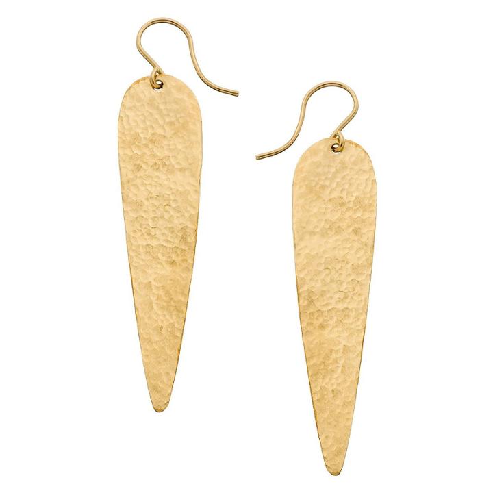 Heather Hawkins - Hammered Long Lotus Earrings