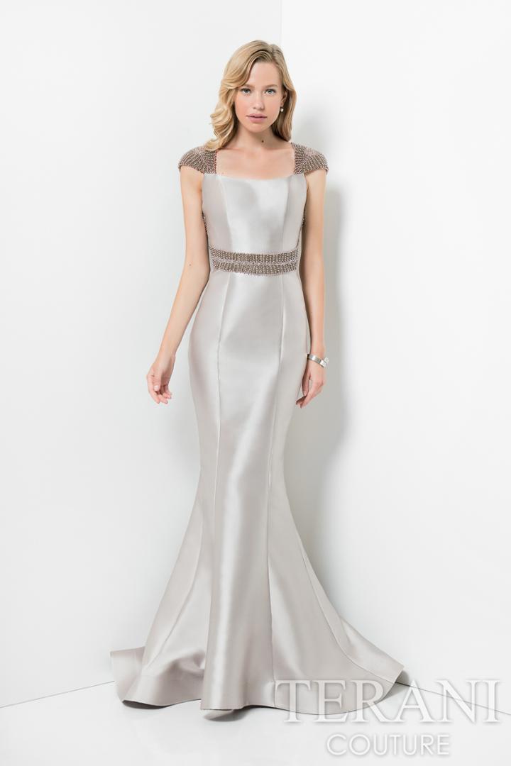 Terani Evening - Tonal Beadwork Trumpet Gown With Cutout Details 1711e3155
