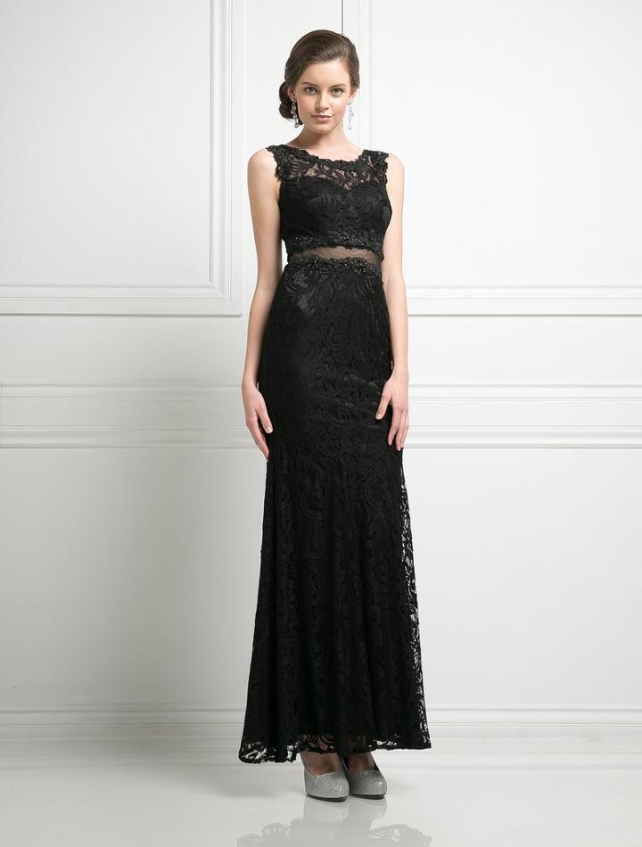 Cinderella Divine - Floral Lace Mock Two-piece Sheath Gown