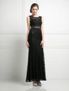 Cinderella Divine - Floral Lace Mock Two-piece Sheath Gown