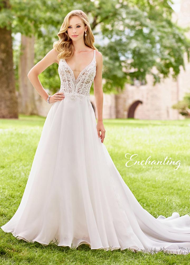 Enchanting By Mon Cheri - 118137 Beaded Lace Organza Wedding Gown