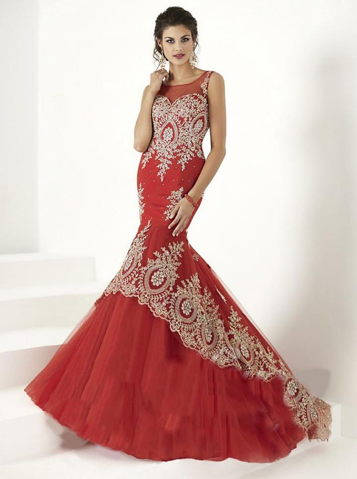 Tiffany Homecoming - Gorgeous Mermaid Gown With Metallic Hi-low Applique 16171