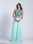 Dave & Johnny - 3341 Bedazzled Two Piece A-line Dress