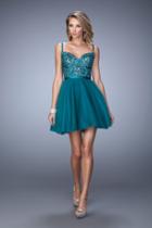 La Femme - 21838 Embroidered Lace Sweetheart A-line Dress