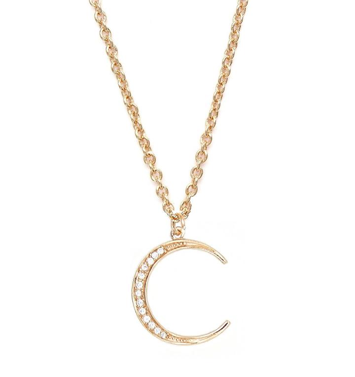Rachael Ryen - Half Moon Cz Necklace (as Seen On Sophia Bush)