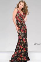 Jovani - Lace Embroidered Fitted Prom Dress 48985