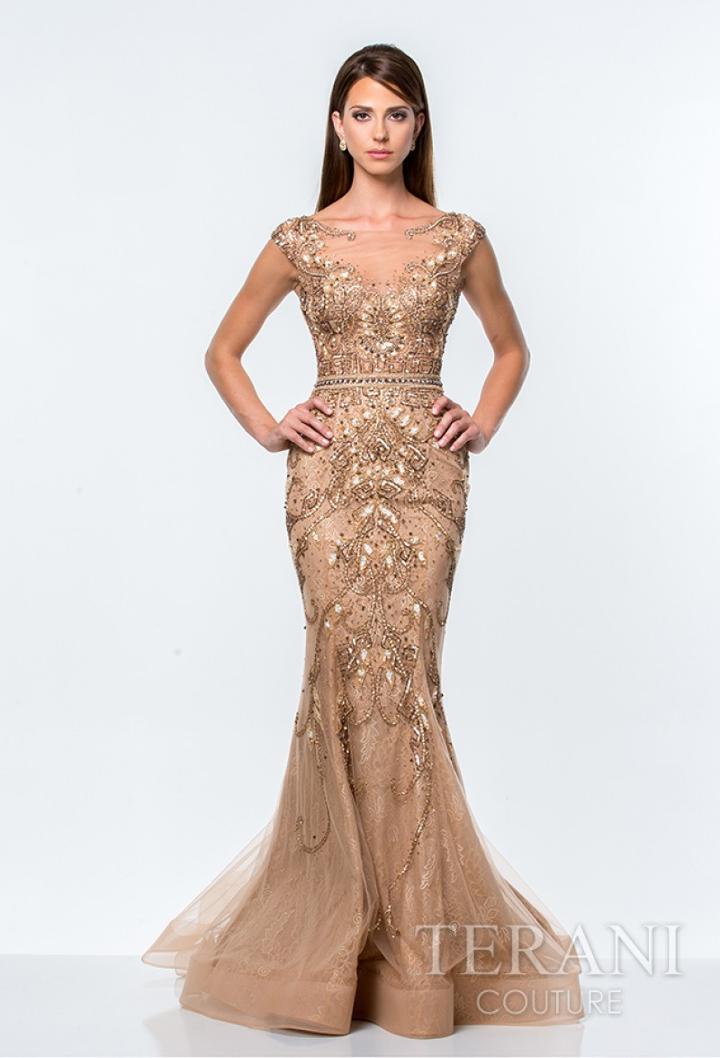 Terani Evening - Beads And Jewel Detailed Mermaid Gown 151gl0425a