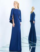 Ieena For Mac Duggal - 25829i Adorned Cape Overlay Trumpet Gown