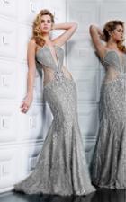 Mnm Couture - 7708 Sparkling Sexy Illusion Bodice Lace Gown