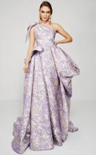 Mnm Couture - 2374 Embroidered Asymmetric A-line Dress