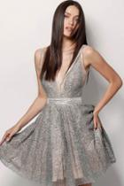 Jovani - Jvn62516 Glitter Fabric V-neck A-line Dress