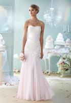 Enchanting By Mon Cheri - 215107 Lace Semi-sweetheart Chiffon Trumpet Dress