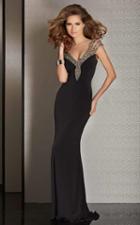 Clarisse - M6259 Bejeweled V-neck Dress