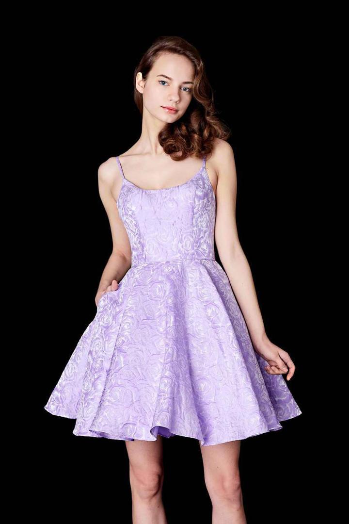 Angela And Alison - 72008 Floral Scoop A Line Cocktail Dress