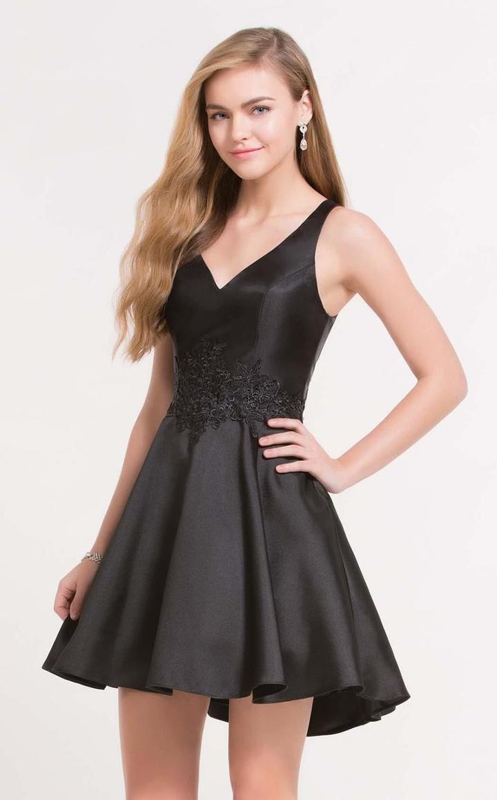 Alyce Paris - 3707 Sleeveless V Neck A-line Cocktail Dress