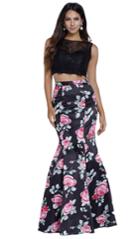 Nox Anabel - Sleeveless Lace Floral Mermaid Skirt Prom Dress 8268