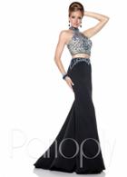 Panoply - Two-piece Embellished Crop Top Mermaid Dress 14834