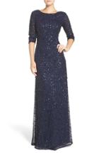 Adrianna Papell - 91919970 Quarter Sleeves Sequined Evening Dress