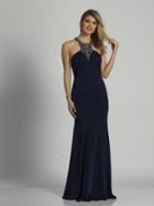 Dave & Johnny - A6415 Beaded High Halter Neck Mermaid Gown