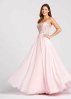 Ellie Wilde - Ew118094 Crystallized Strapless Sweetheart Chiffon Gown