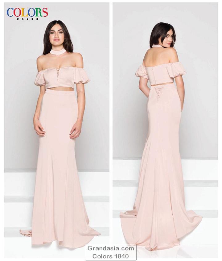 Colors Dress - 1840 Two Piece Off Shoulder Gown