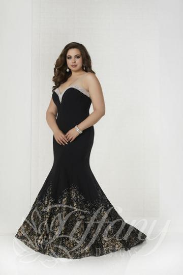 Tiffany Designs - 16318 Faux Strapless Mermaid Gown