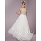 Tiffany Designs - Alluring Choker Neck Silky Chiffon A-line Dress 46082