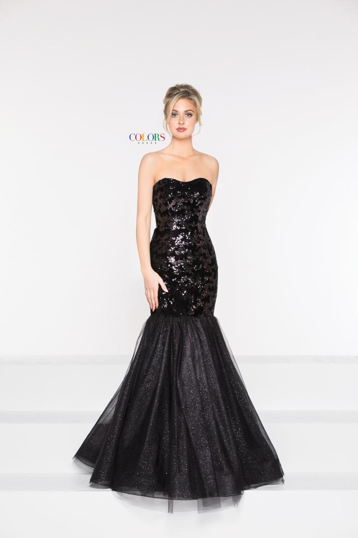 Colors Dress - 2024 Strapless Sequined Velvet Trumpet Dress