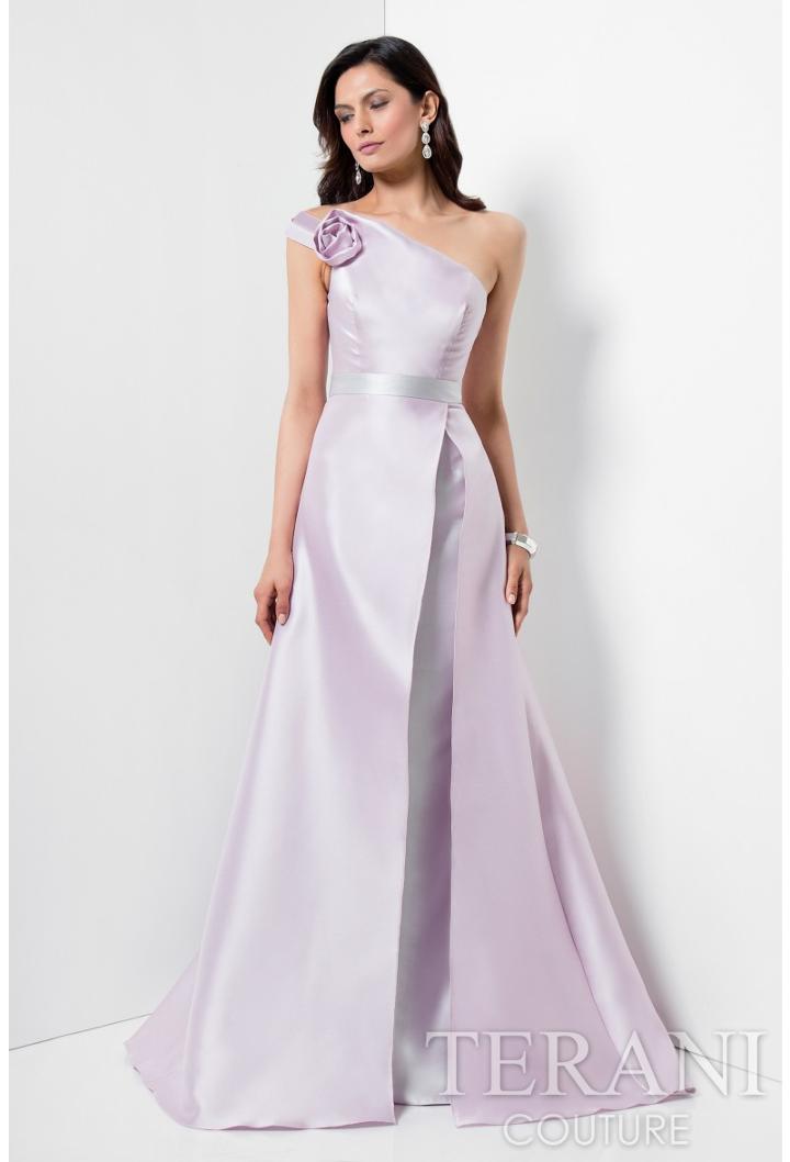 Terani Evening - Stylish Rosette Asymmetric A-line Gown 1711m3359