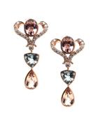 Tresor Collection - Aquamarine, Morganite & Diamond Earring In 18k Rose Gold