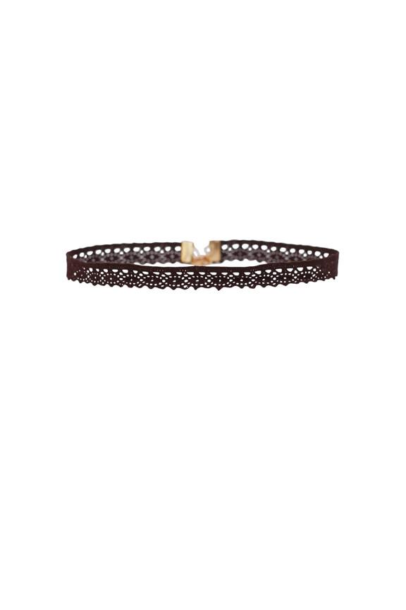 Heather Gardner - Aster Lace Choker In Chocolate