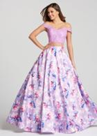 Ellie Wilde - Ew118178 Off Shoulder Floral Mikado Two-piece Ballgown