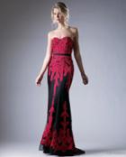 Cinderella Divine - Strapless Embroidered Sweetheart Sheath Dress