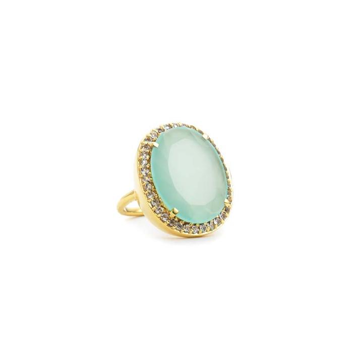 Margaret Elizabeth - Ophelia Cocktail Ring Aqua Chalcedony