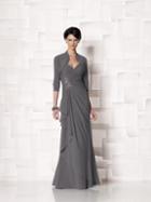 Cameron Blake By Mon Cheri - 213640w Long Dress In Charcoal