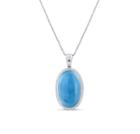 Tresor Collection - Tresor Collection In Aquamarine And Diamond Necklace In 18k White Gold