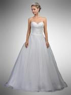 Dancing Queen - 8 Strapless Embellished Lace Ballgown With Train
