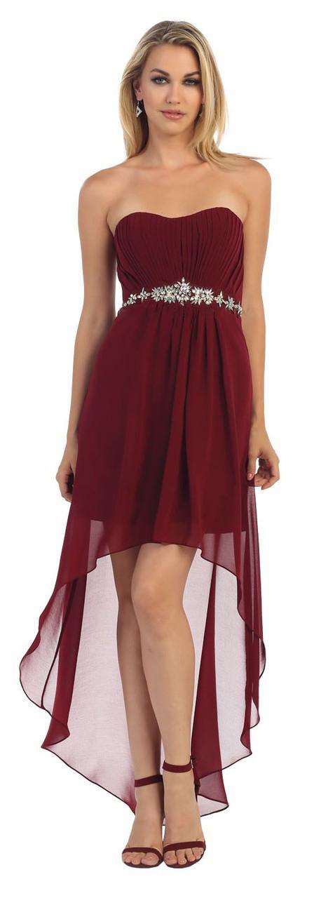 May Queen - Strapless Corset Back Hi-low Prom Dress Mq1035b