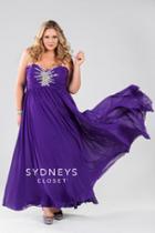 Sydney's Closet - Sc7071 Plus Size Dress In Purple
