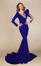 Mnm Couture - 2404 Illusion Plunging Neck Mermaid Gown