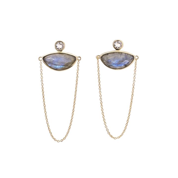 Margaret Elizabeth - Alara Chain Studs Labradorite