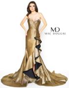 Mac Duggal - 67662d Metallic Strapless Ruffled Trumpet Dress