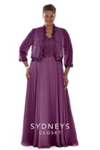 Sydney's Closet - Sc4067 Plus Size Dress In Purple