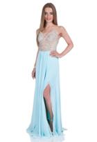 Terani Couture - 1611p0279a Bejeweled Strapless V-neck Gown