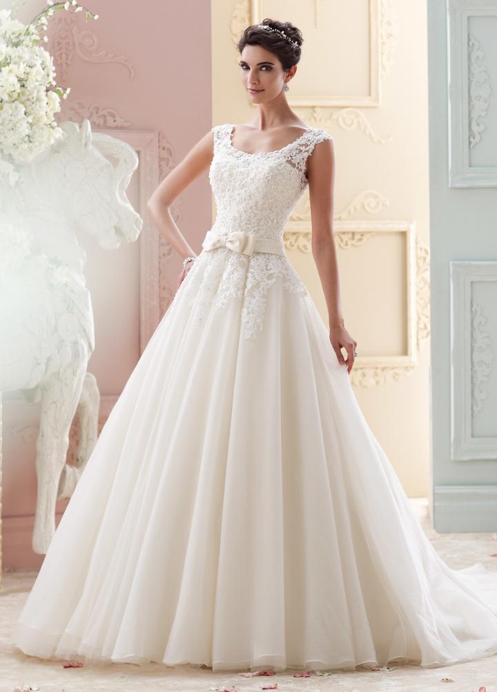 Martin Thornburg For Mon Cheri - 215263 Embroidered Scoop Bow Wedding Gown