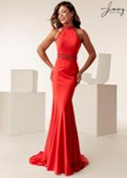 Jasz Couture - 6267 Beaded High Halter Neck Sheath Gown