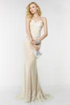 Alyce Paris - Lace Prom Dress In Ivory Nude 6505